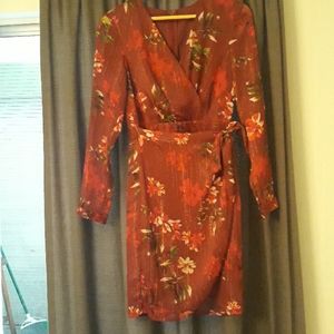 NBW Guess midi dress maroon we did designs flowers